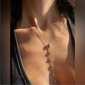 Elegant Multi-Stone Gold Necklace